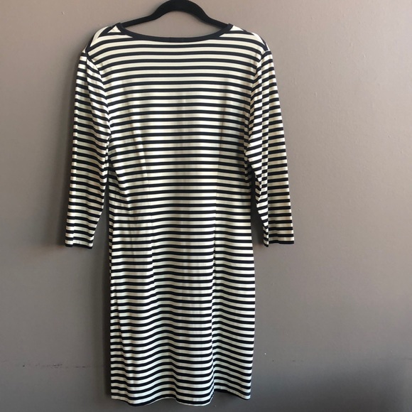 Black/Cream large Henley style J. McLaughlin Dress - Picture 3 of 5